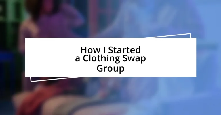 How I Started a Clothing Swap Group