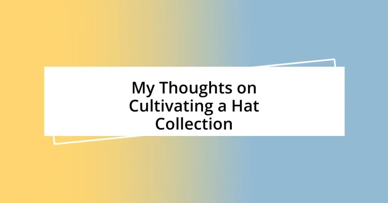 My Thoughts on Cultivating a Hat Collection